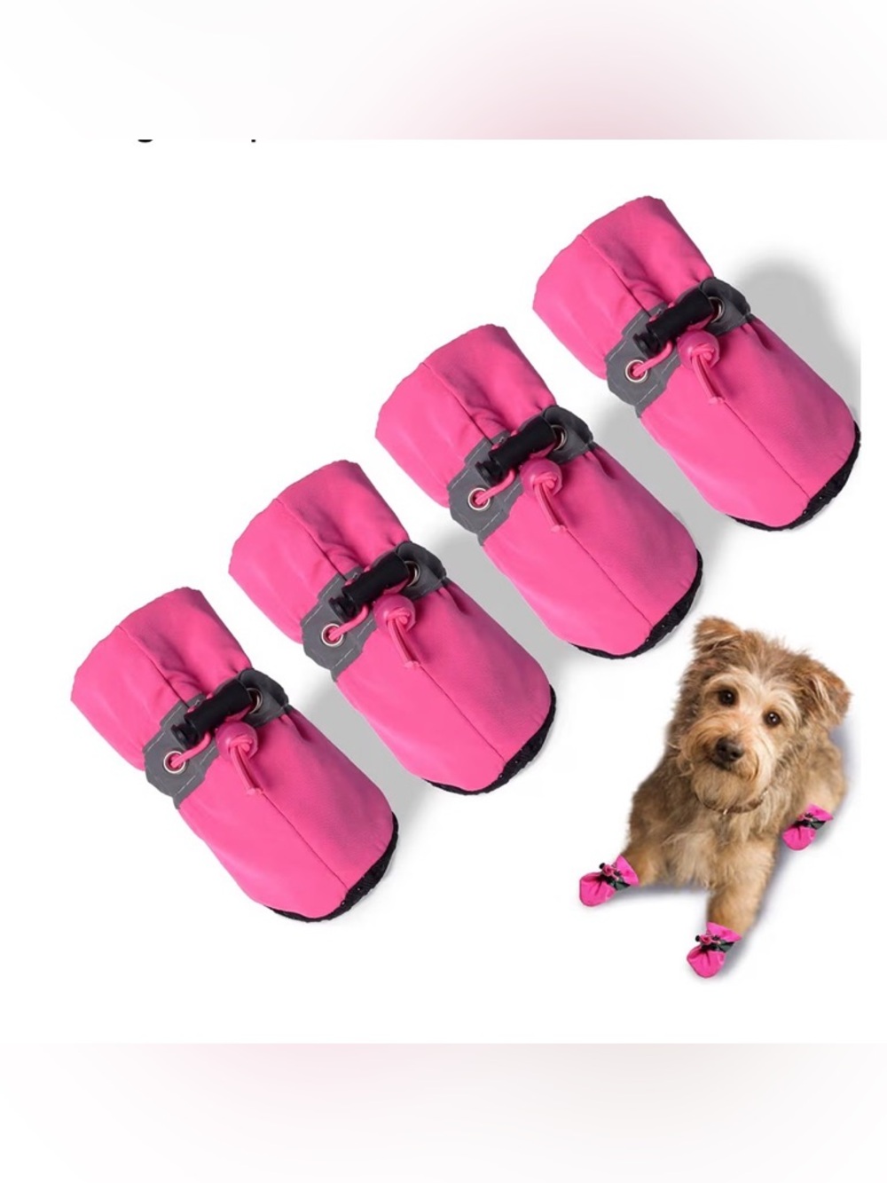 Durable Pink Dog Booties with Secure Toggle Closure
